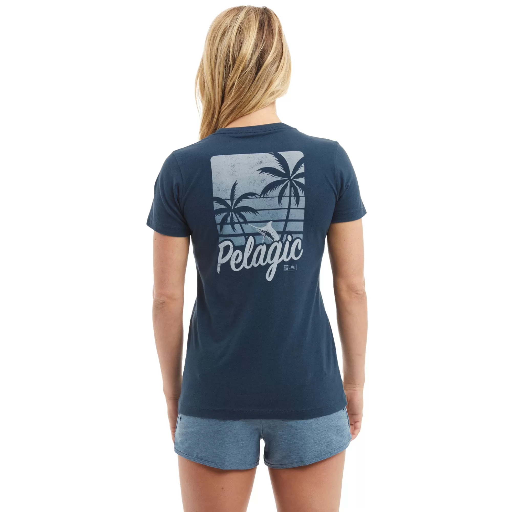 Pelagic T-Shirts & Tank Tops>Ws Island Time Smokey Blue