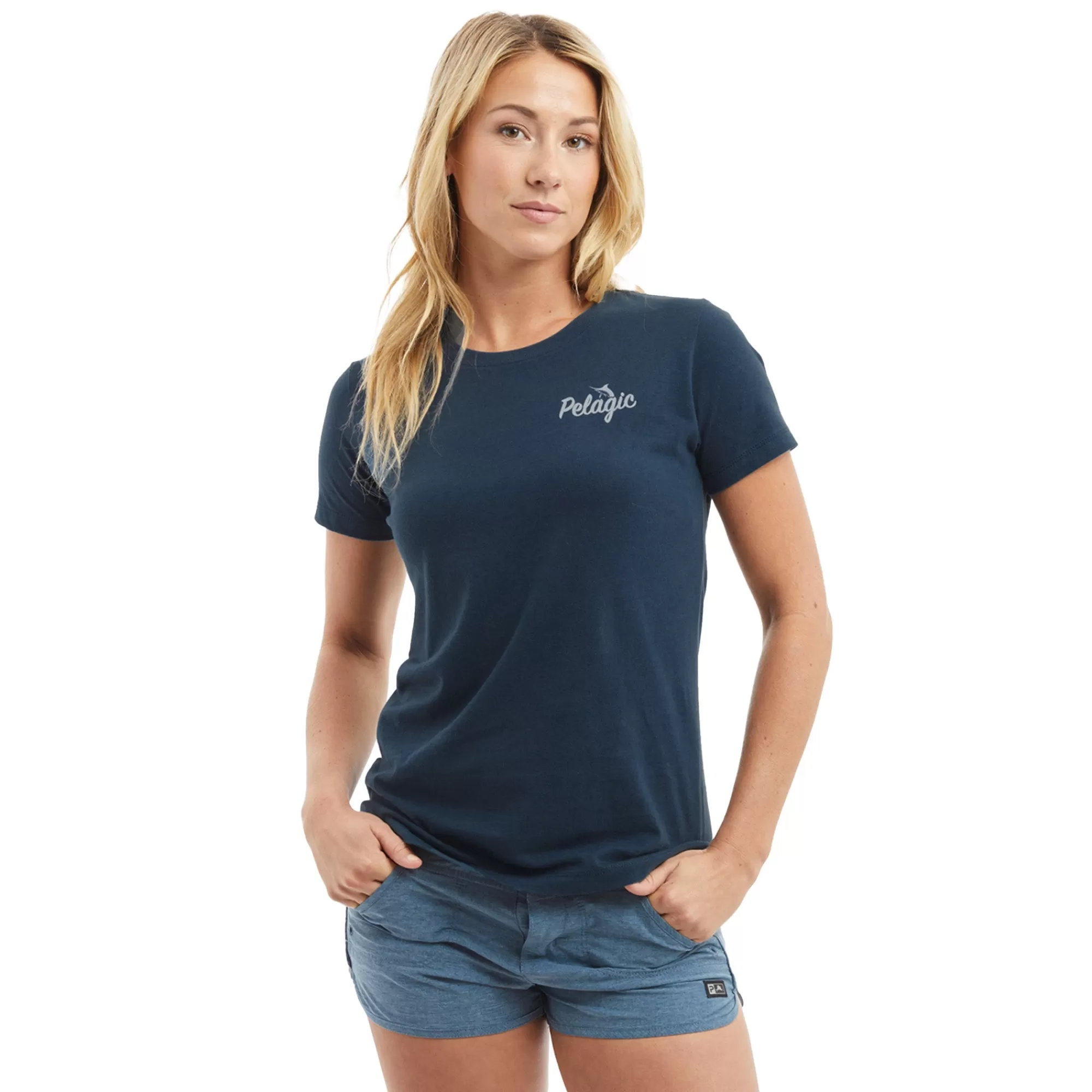 Pelagic T-Shirts & Tank Tops>Ws Island Time Smokey Blue