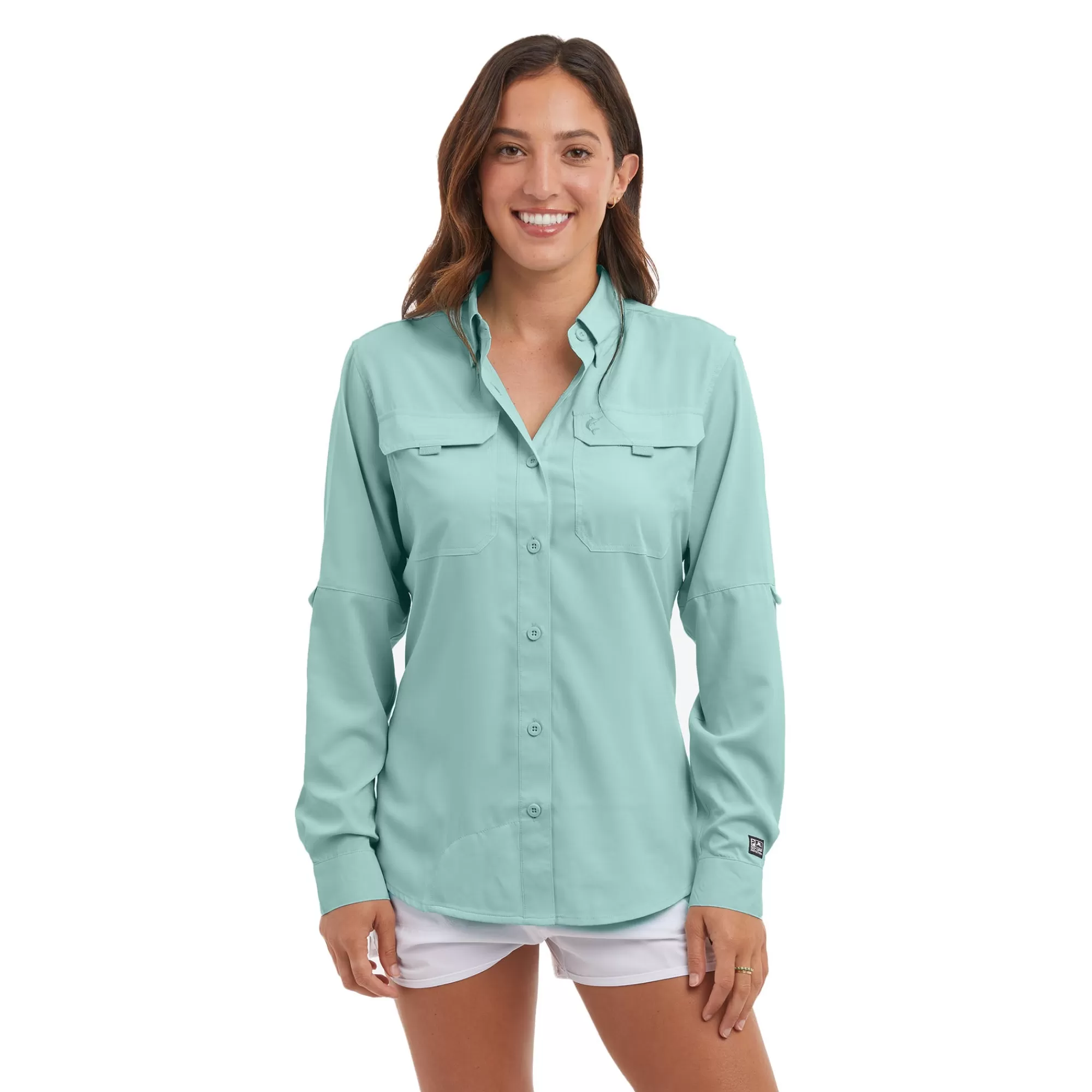 Pelagic Women's Best Sellers>Ws Keys Ls Tropical Aqua