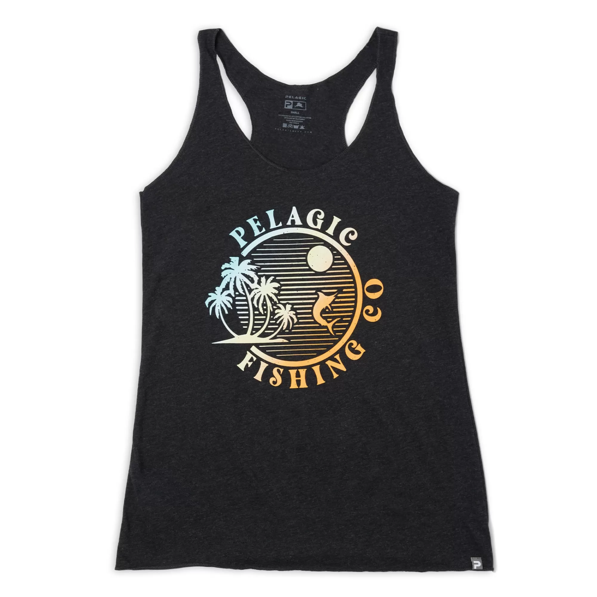 Pelagic T-Shirts & Tank Tops>Ws Paradise Heather Black