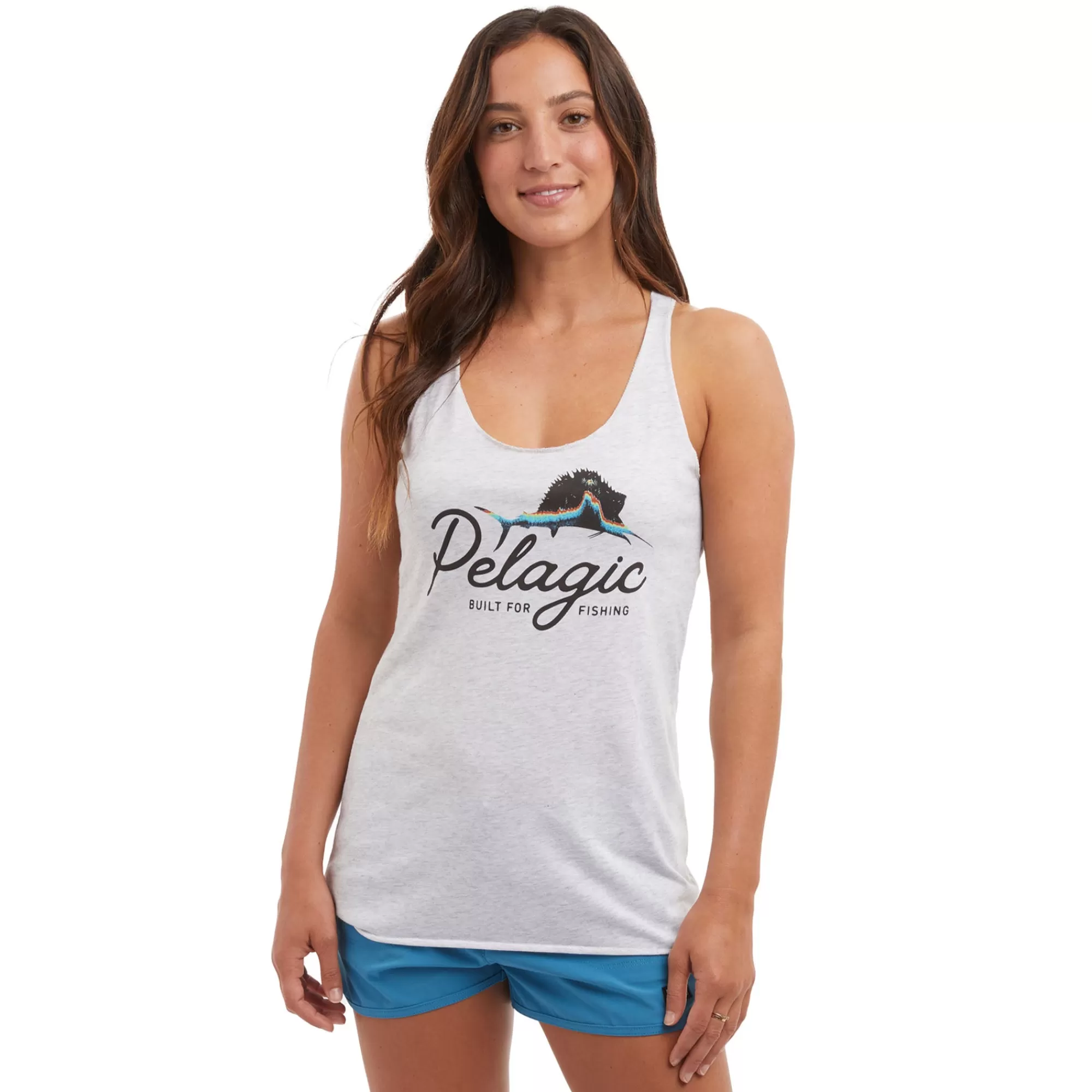 Pelagic T-Shirts & Tank Tops>Ws Sail Away Heather White