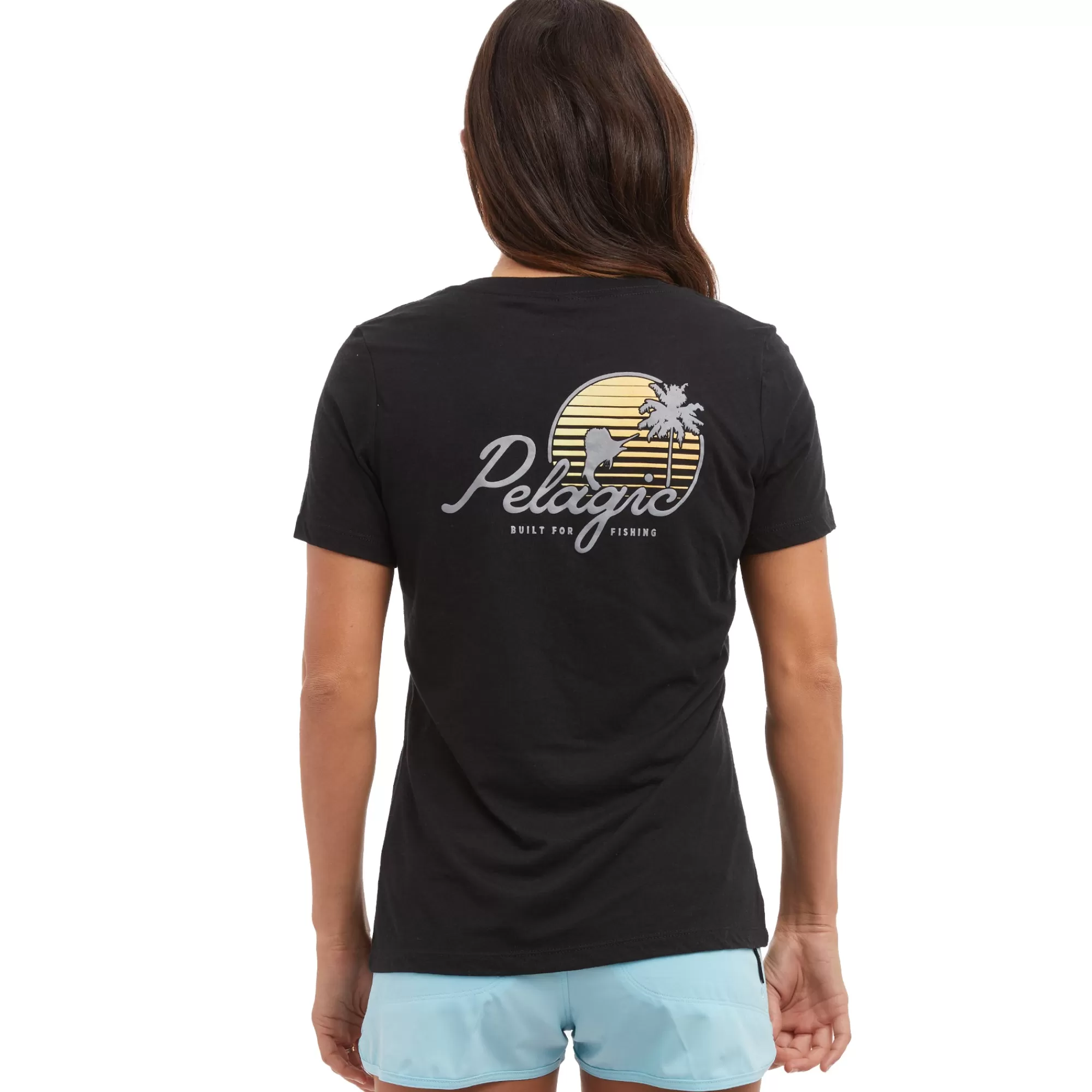 Pelagic T-Shirts & Tank Tops>Ws Sunset Sails Black