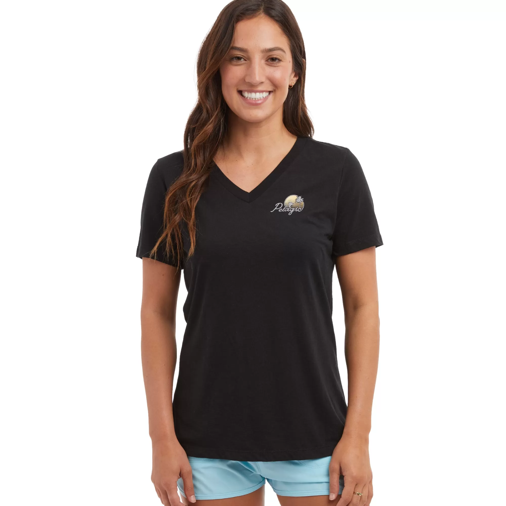 Pelagic T-Shirts & Tank Tops>Ws Sunset Sails Black