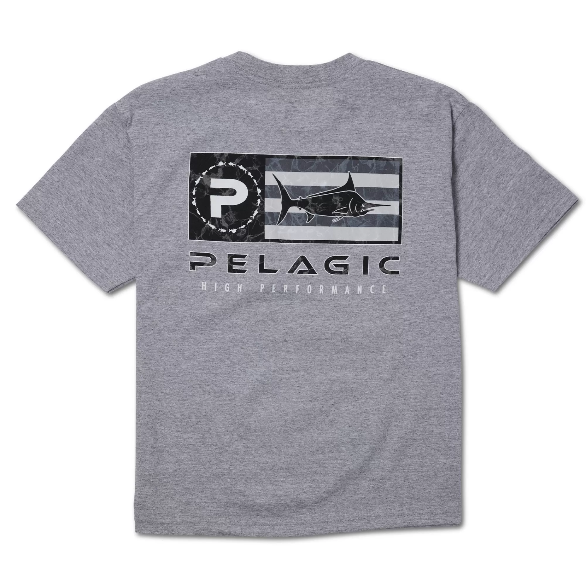 Pelagic T-Shirts>Youth Americamo Icon Heather Grey