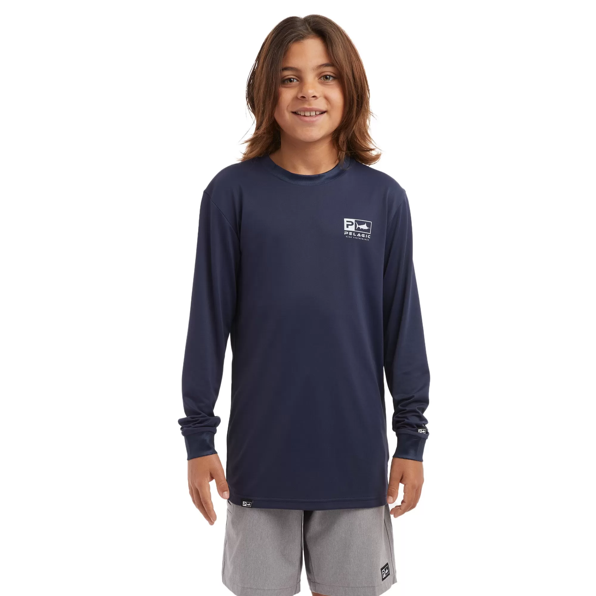 Pelagic Fishing Shirts>Youth Aquatek Goione Sailfish Navy