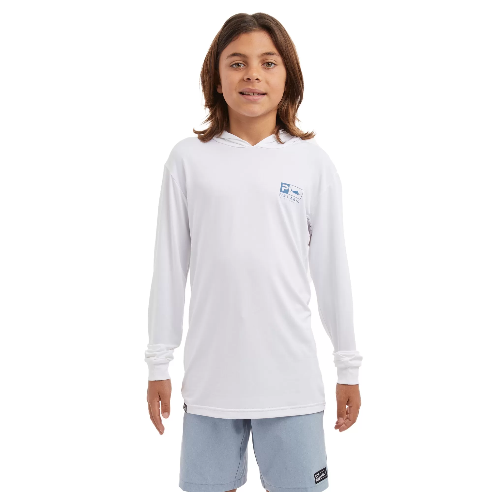 Pelagic Fishing Shirts>Youth Aquatek Goione Sailfish White