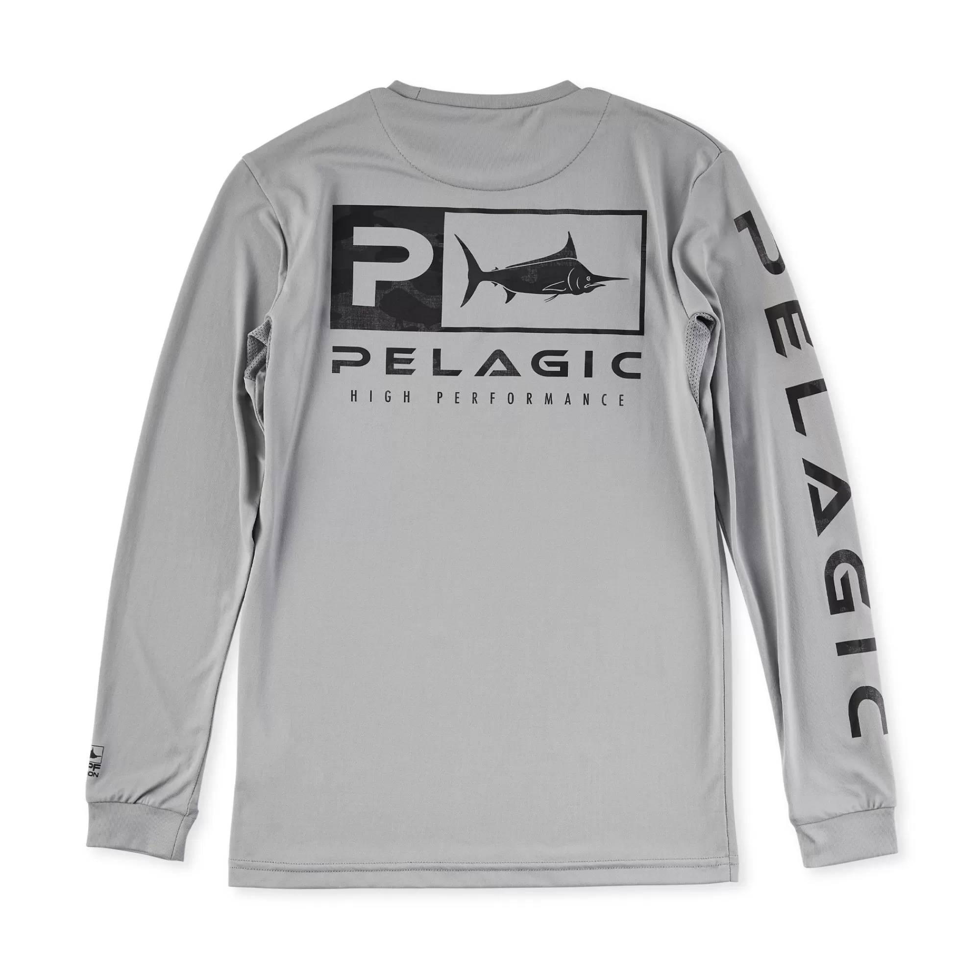 Pelagic Fishing Shirts>Youth Aquatek Icon Fish Camo Black