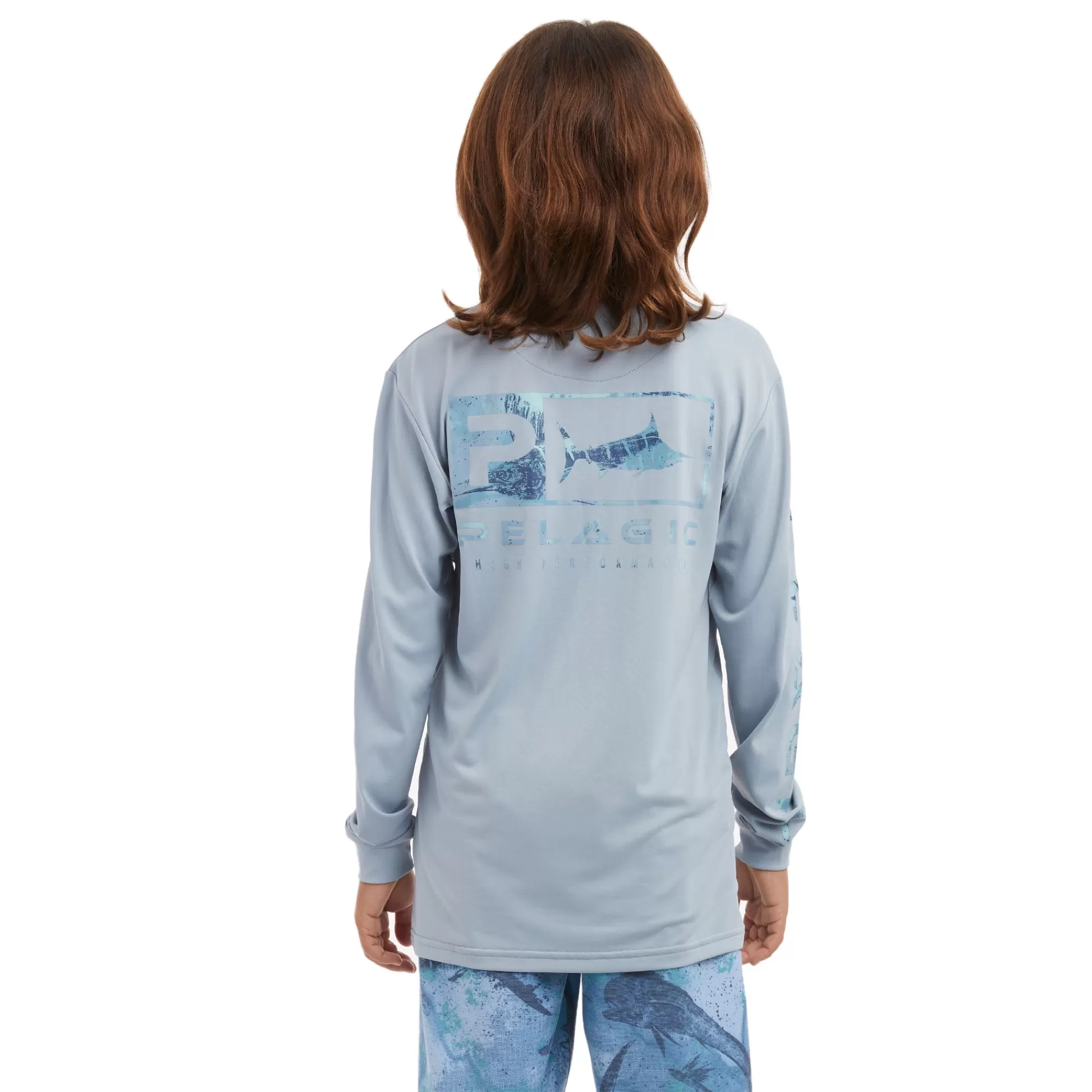 Pelagic Fishing Shirts>Youth Aquatek Icon Slate