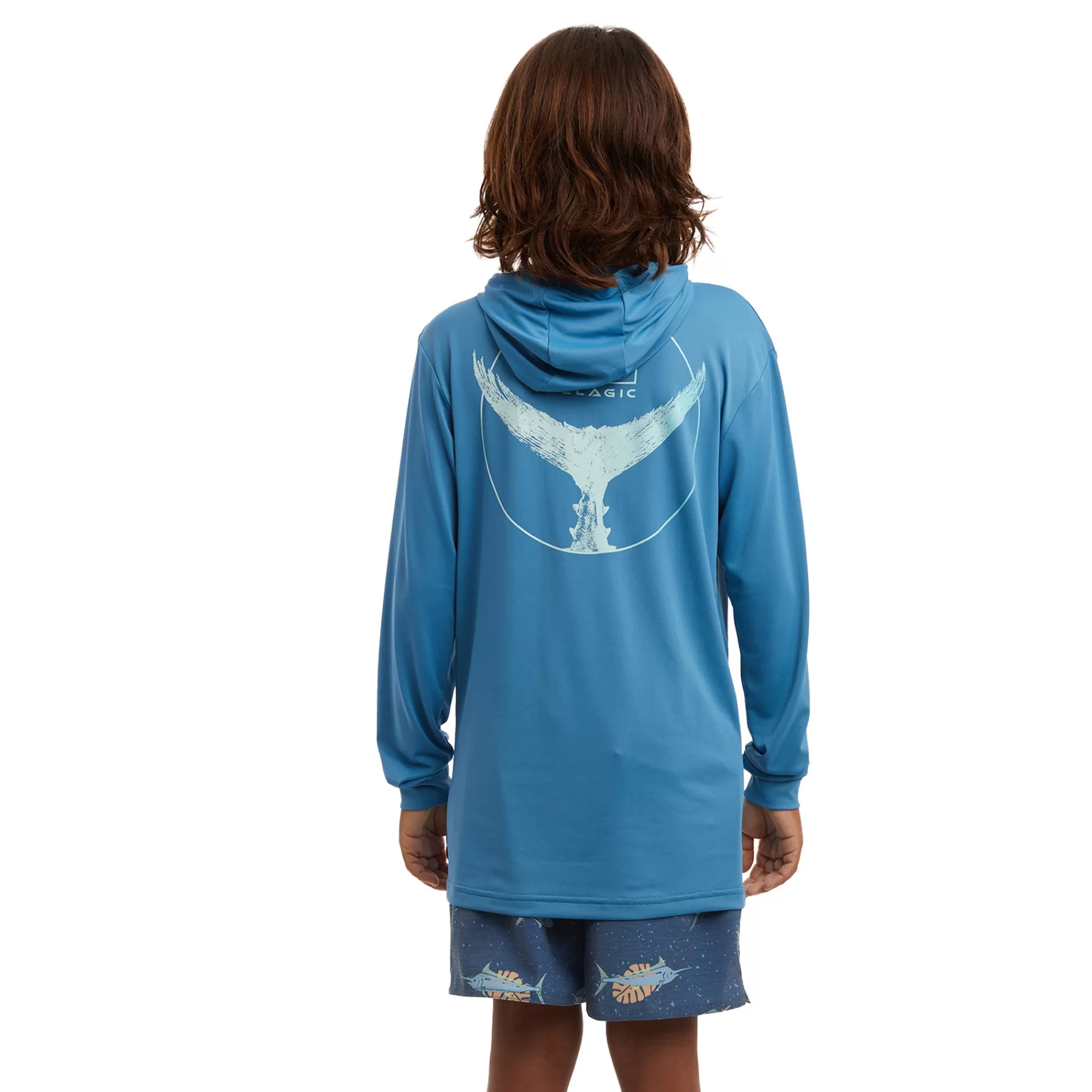 Pelagic Fishing Shirts>Youth Aquatek Tails Up Ocean