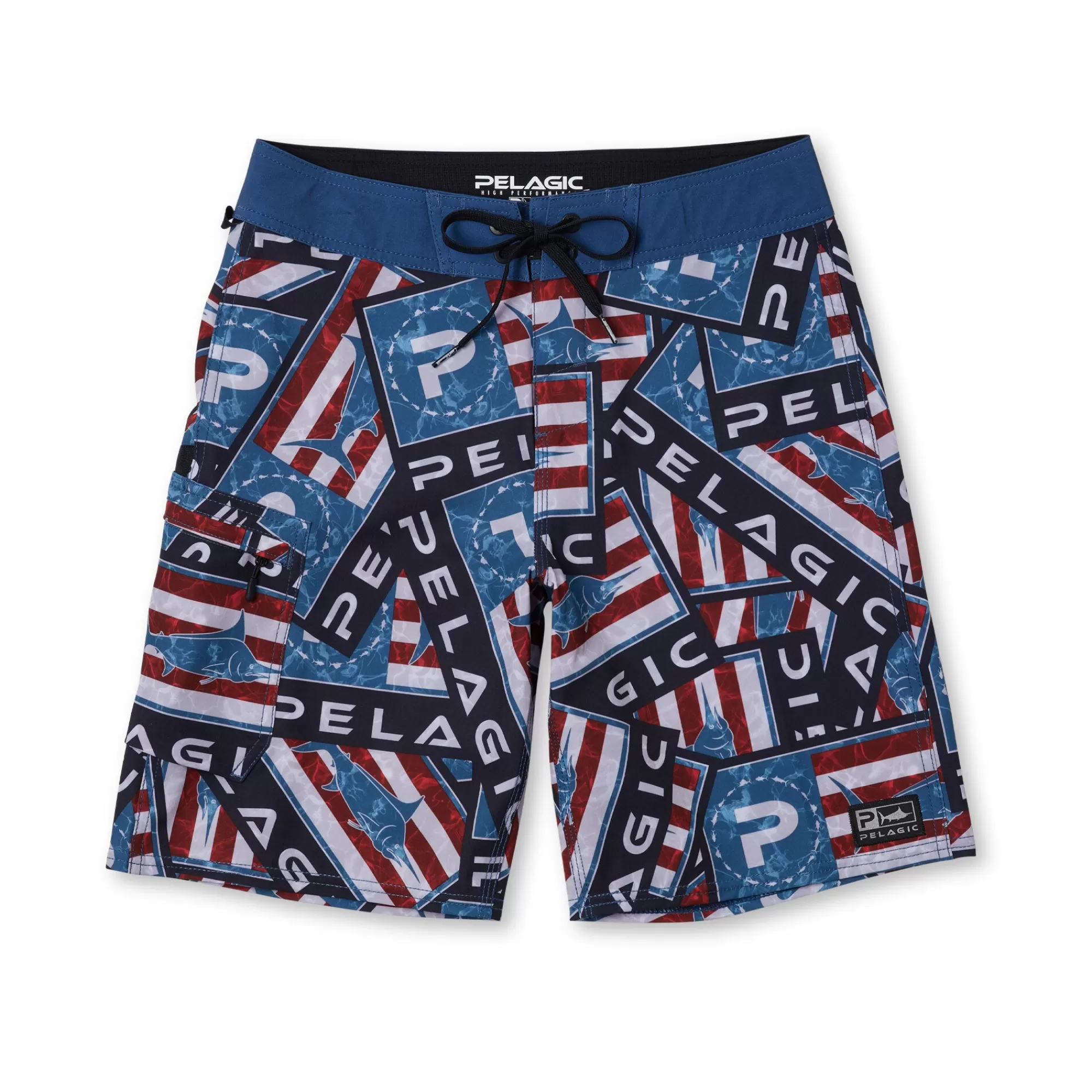 Pelagic Fishing Shorts>Youth Blue Water Sticker Americamo