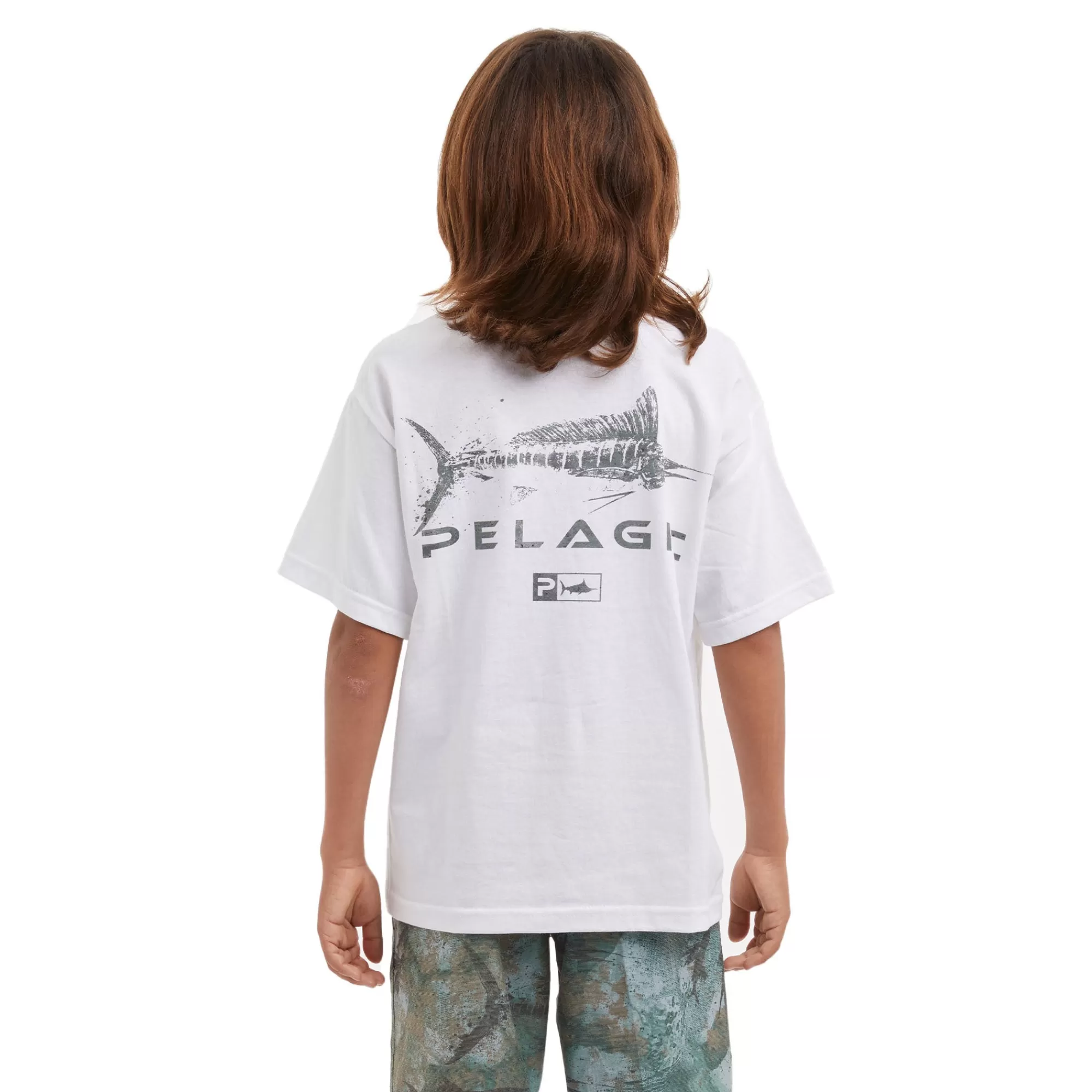 Pelagic T-Shirts>Youth Gyotaku White