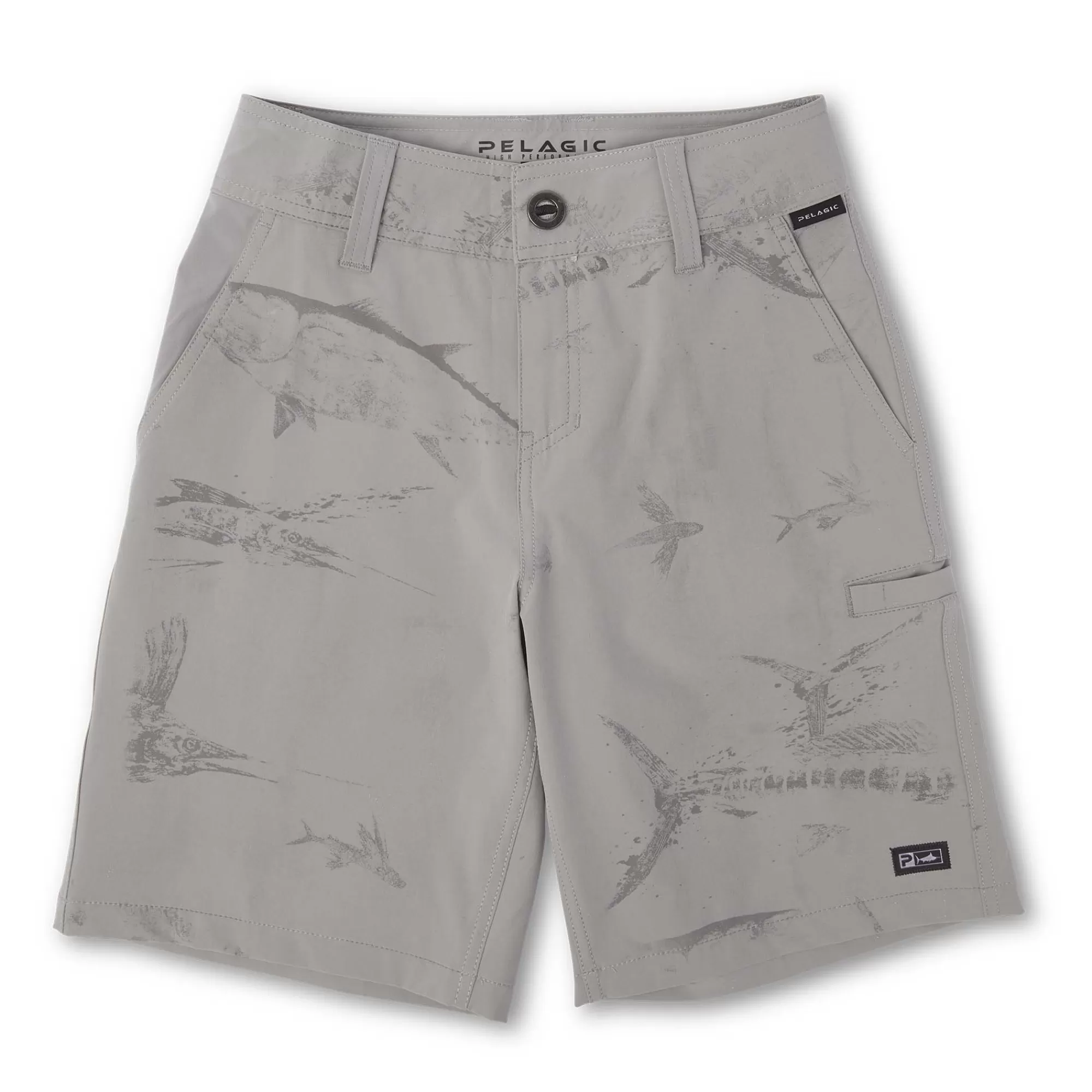 Pelagic Fishing Shorts>Youth Mako Deep Sea Grey