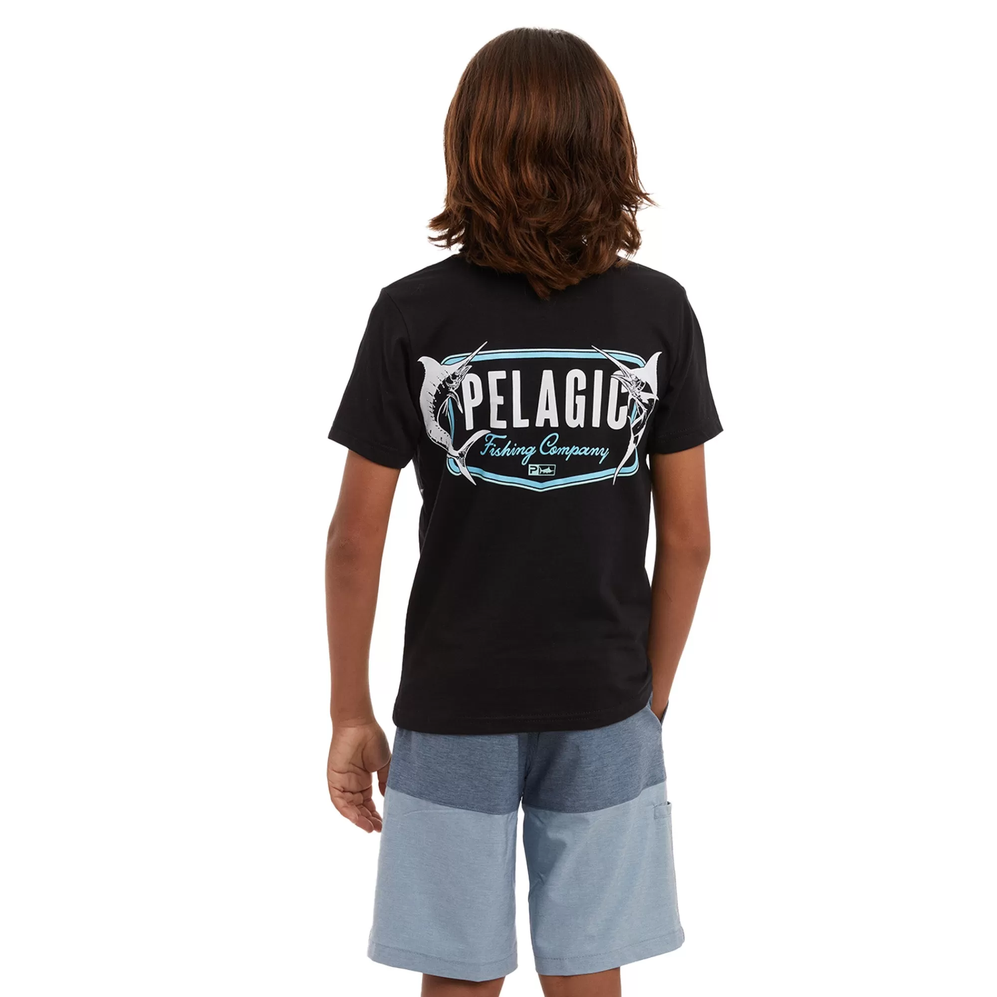 Pelagic T-Shirts>Youth Twin Beeks Black