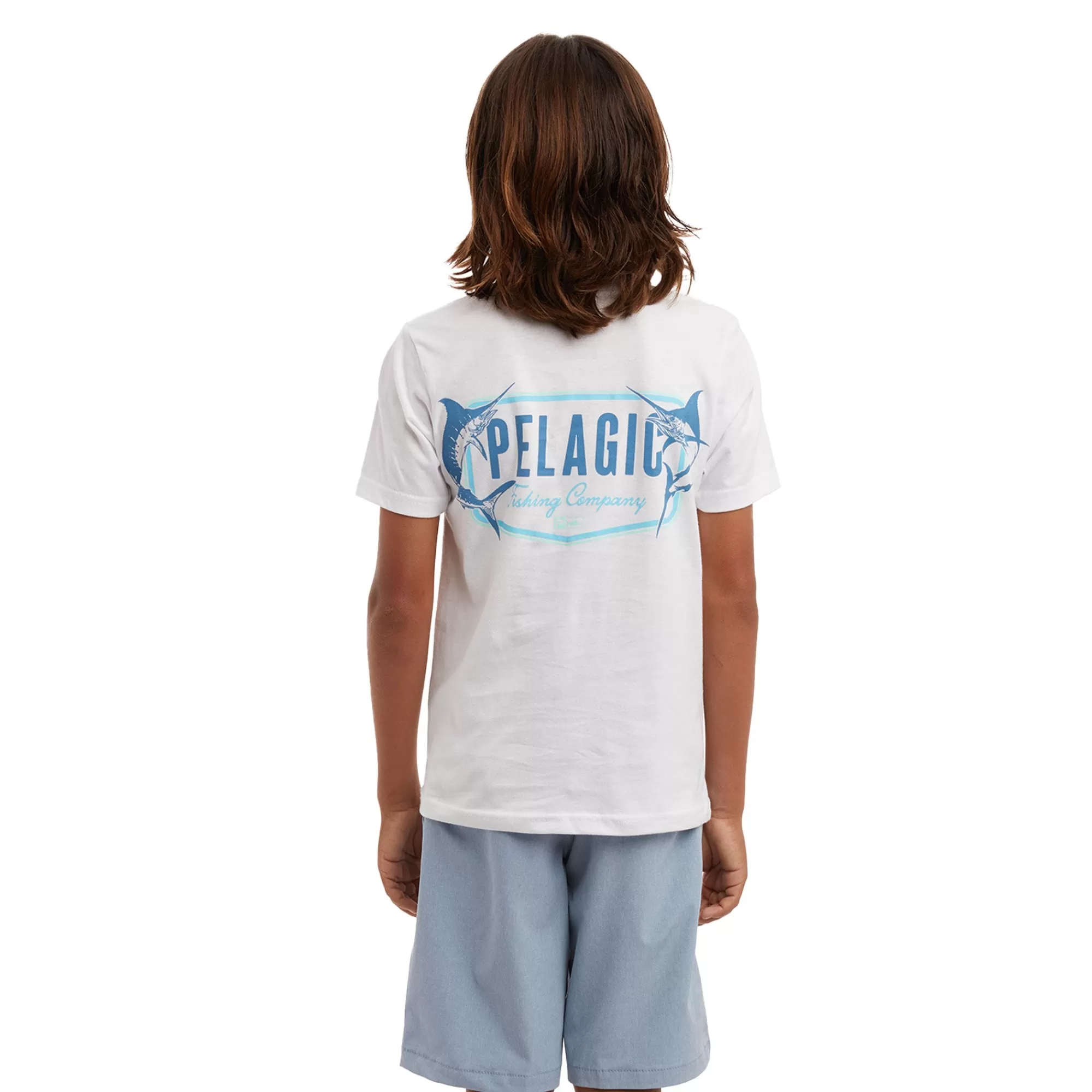 Pelagic T-Shirts>Youth Twin Beeks White