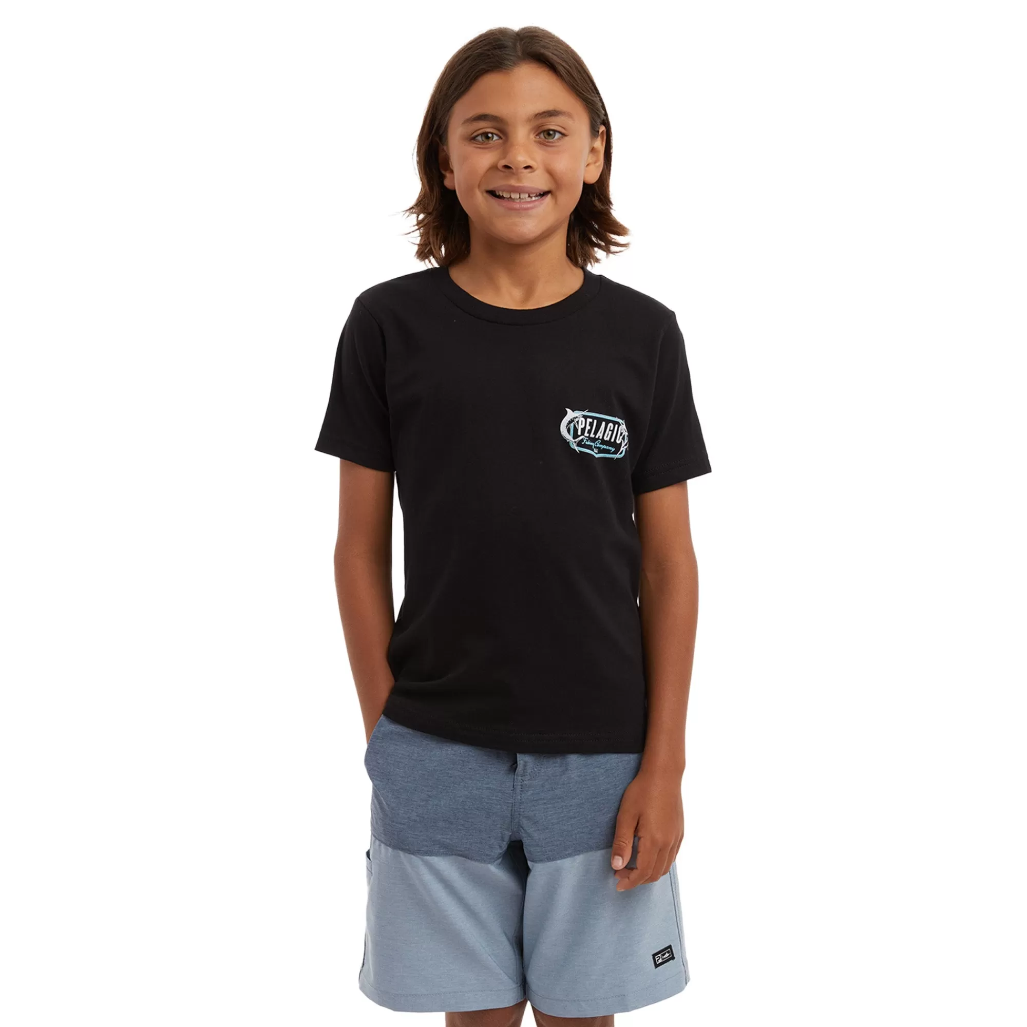 Pelagic T-Shirts>Youth Twin Beeks Black