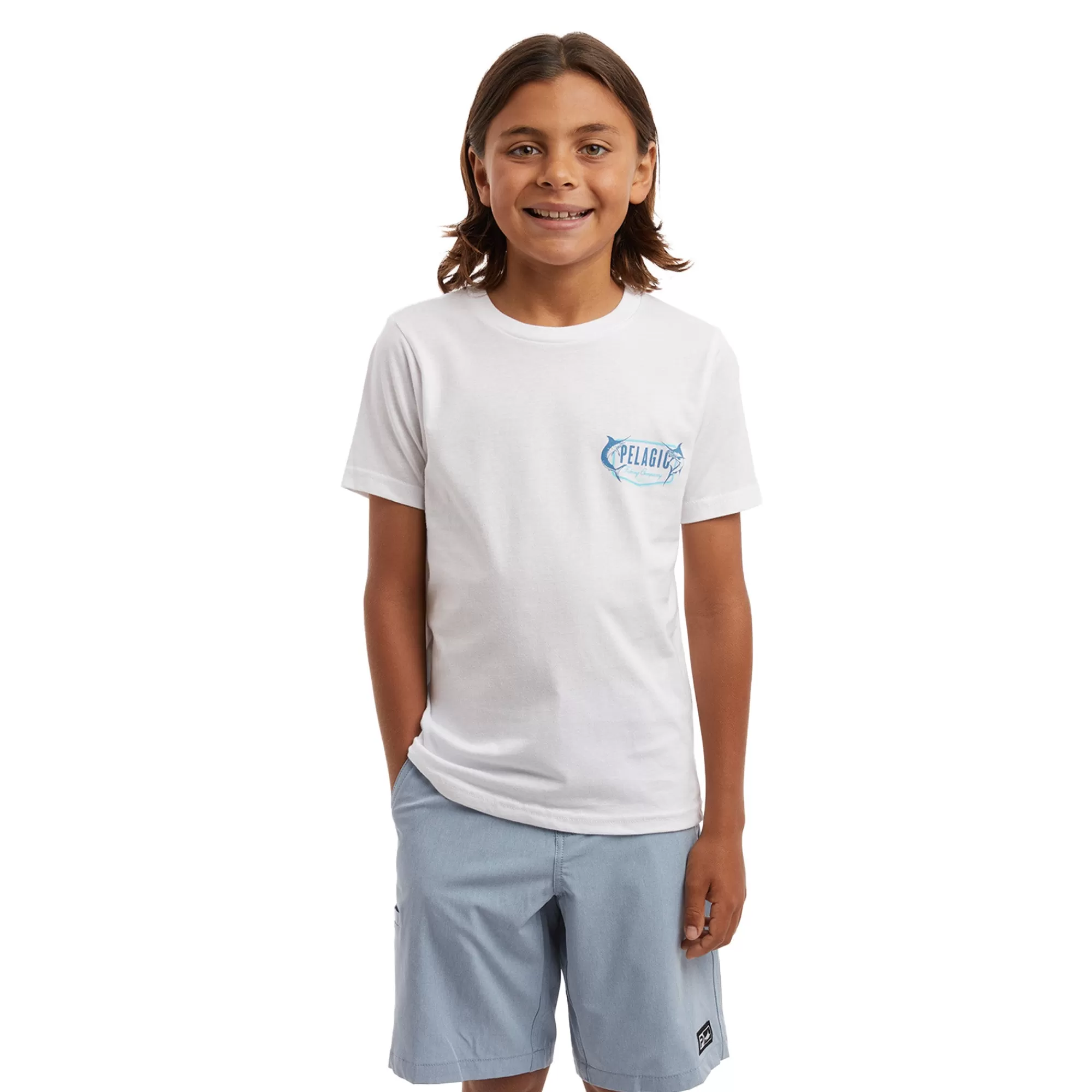 Pelagic T-Shirts>Youth Twin Beeks White